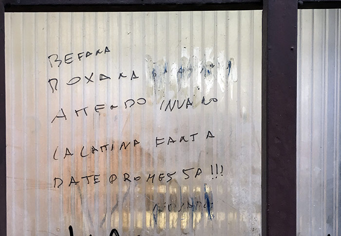 Alcune scritte sul muro dell'Isabella d'Este dedicata a Roxana