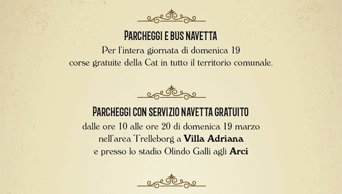 Fiera di San Giuseppe le modifiche alla viabilità e navette gratuite da Villa Adriana