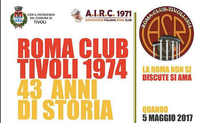 Roma Club Tivoli, una grande serata per festeggiare i 43 anni di storia