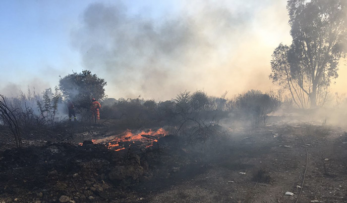 Incendio a via Cesurni, si lavora per spegnere gli ultimi focolai