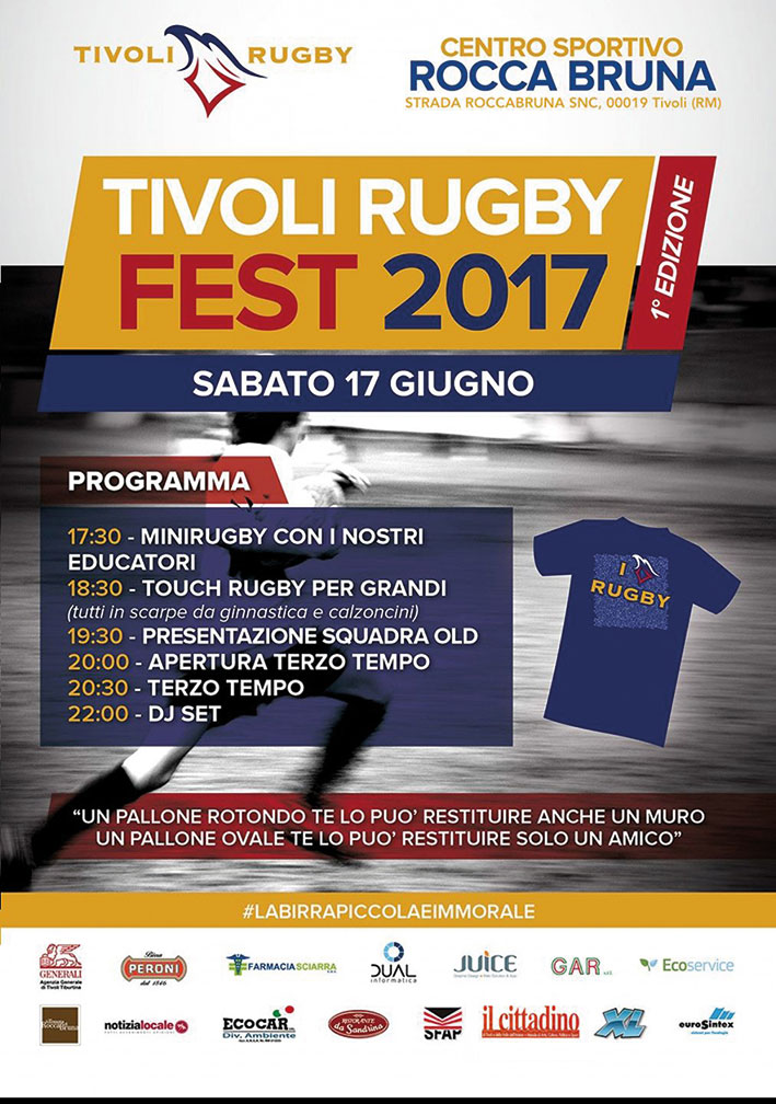 Tivoli Rugby fest 2017 da non mancare