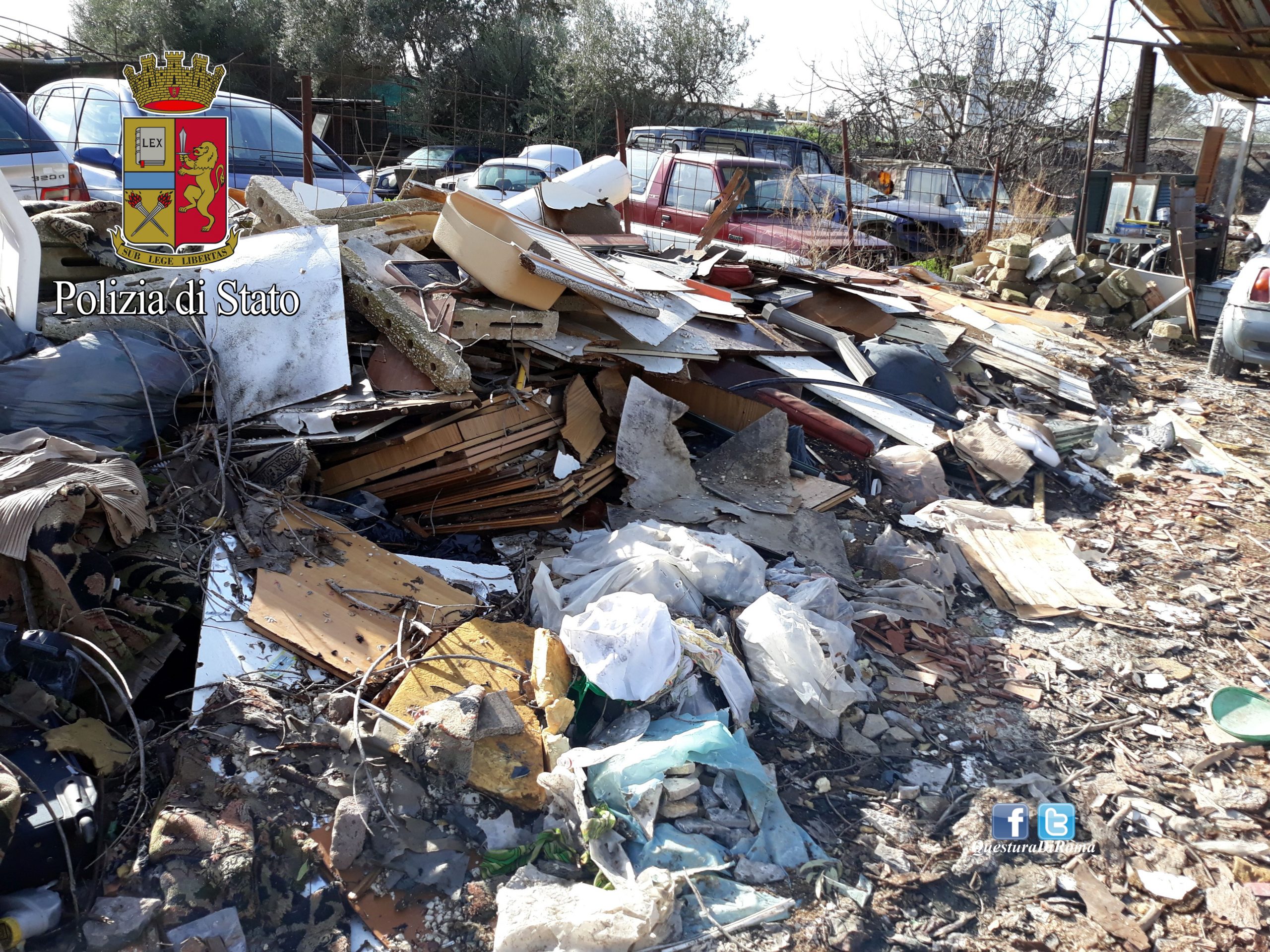 Sequestrate due aree adibite a discariche abusive a Tivoli Terme dalla Polizia