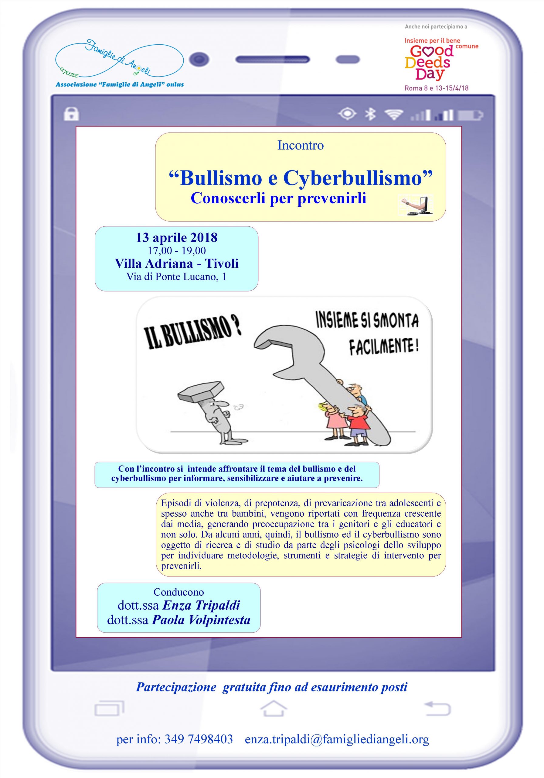 L’Associazione “Famiglie di Angeli” partecipa al “Good Deeds Day”