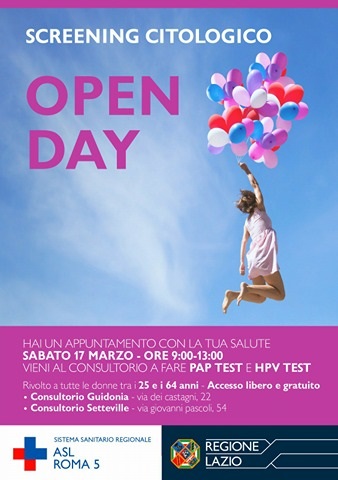 Screening citologico gratuito per le donne, Open Day a Setteville e Guidonia