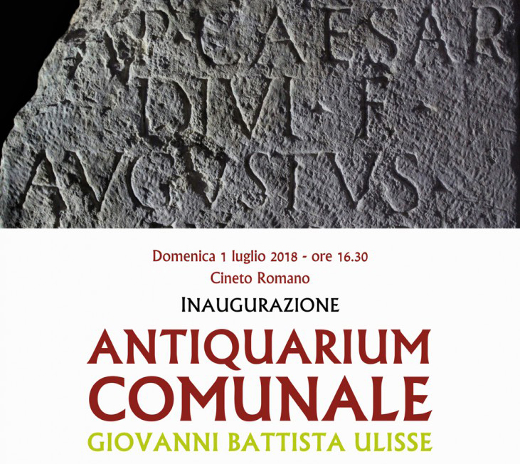 Cineto Romano: domenica si inaugura l’Antiquarium Comunale