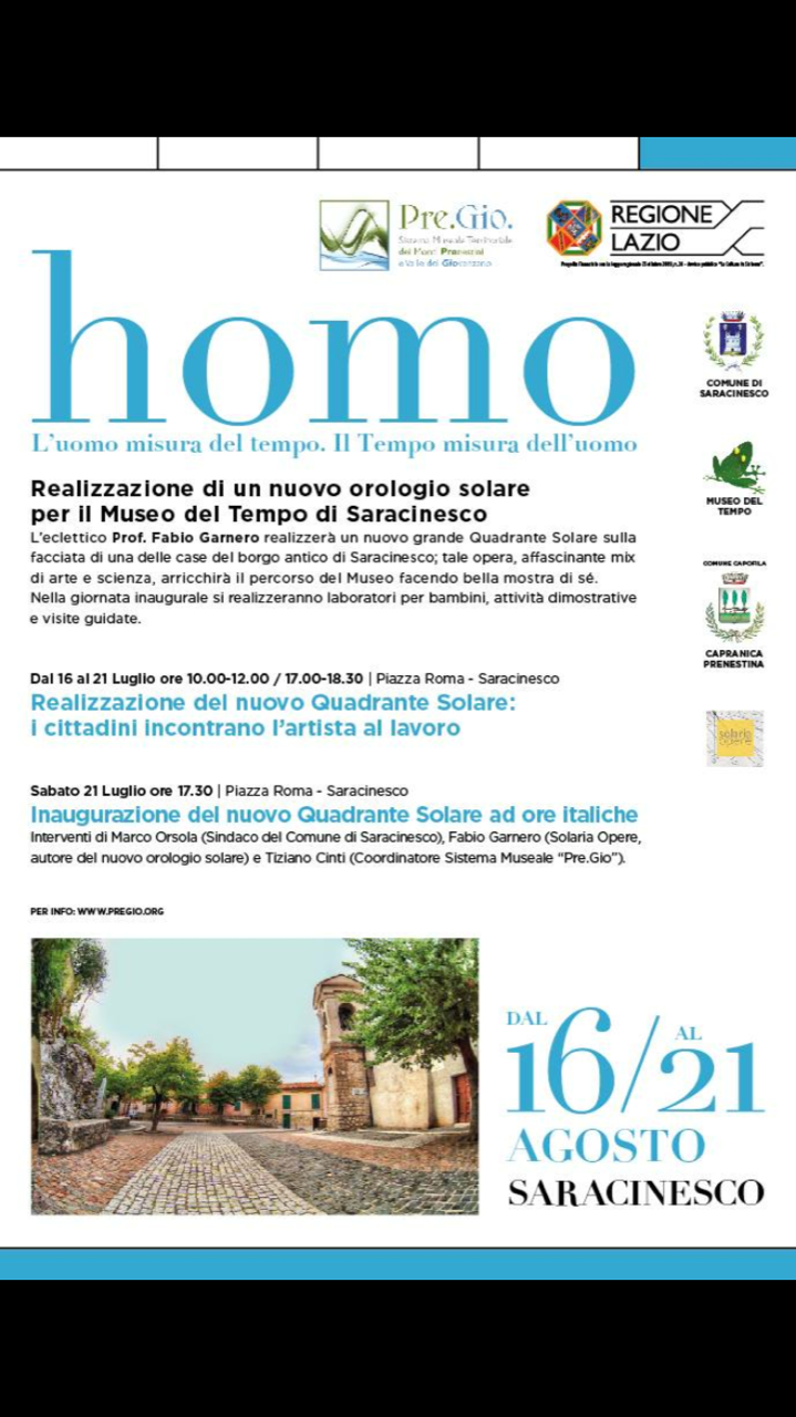 La misura del tempo in Natura a Saracinesco, mix di arte e scienza