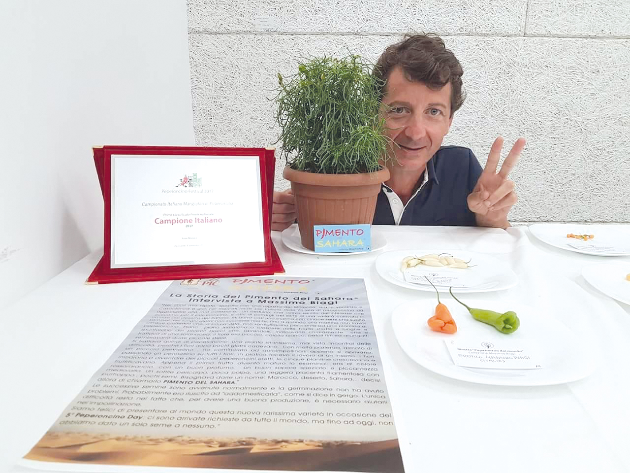 Il tiburtino Arturo Reincricca uno dei piu quotati mangiatori di peperoncino