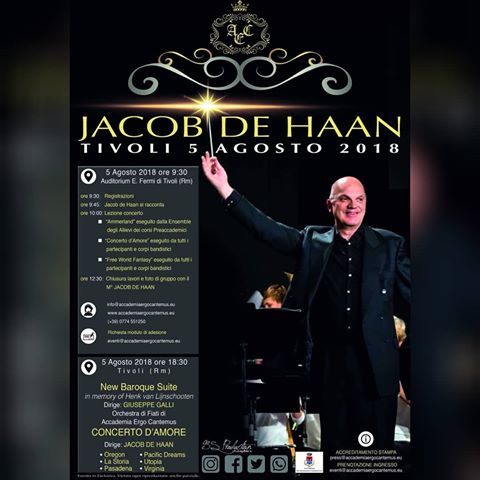 Jacob De Haan in concerto al Santuario dell’Ercole Vincitore il 5 agosto