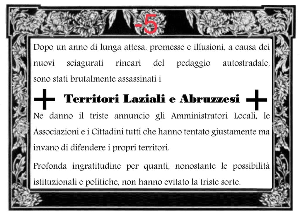 Caro Pedaggi A24 e A25: manifestazione il 31 dicembre a L’Aquila Ovest