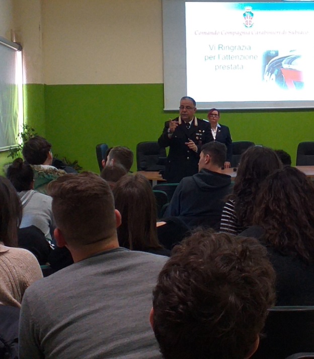 A Subiaco cultura della legalità a scuola con i Carabinieri