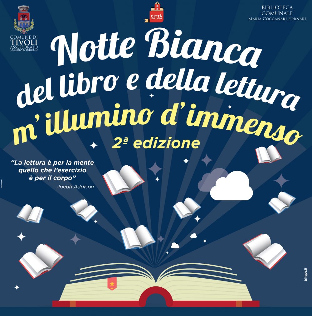 “Notte bianca del libro” oggi a Tivoli