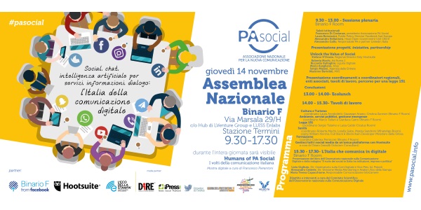 Comunicazione Digitale, appuntamento il 14 novembre a Roma per l’assemblea nazionale di PA Social