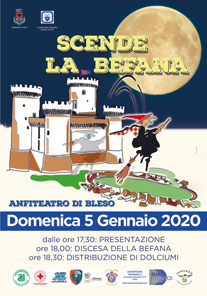 Tivoli: domenica scende la befana dalla Rocca Pia