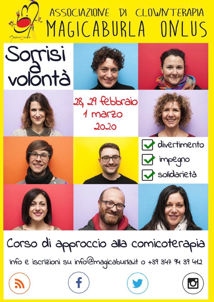 Corso di comicoterapia per “Volontari del sorriso” dell’Associazione Magicaburla Onlus
