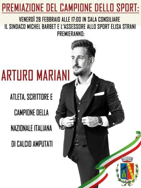 Arturo Mariani premiato dal sindaco Barbet