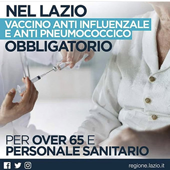 Lazio: obbligatorio la vaccinazione per over 65 e personale sanitario