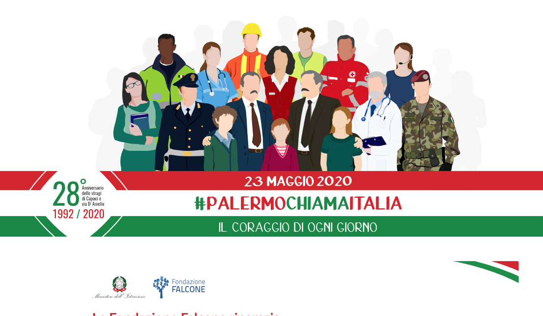 Lenzuolo bianco a balconi e finestre per la giornata della legalità