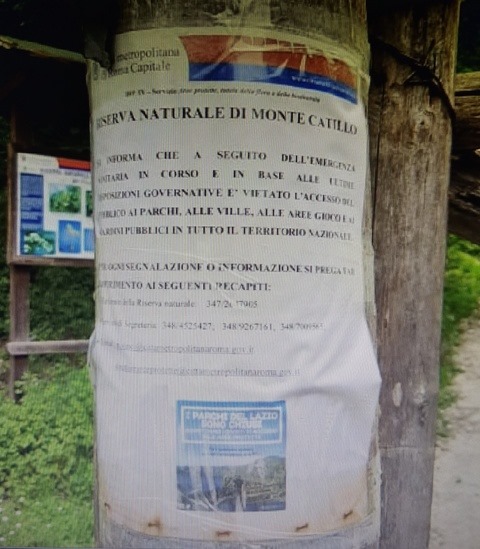 La fruibilità ai tempi del coronavirus della Riserva di Monte Catillo