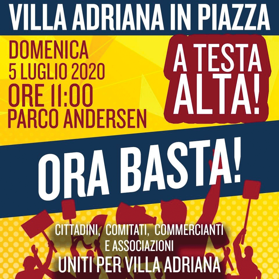 Domenica 5 luglio Villa Adriana in piazza per denunciare il degrado