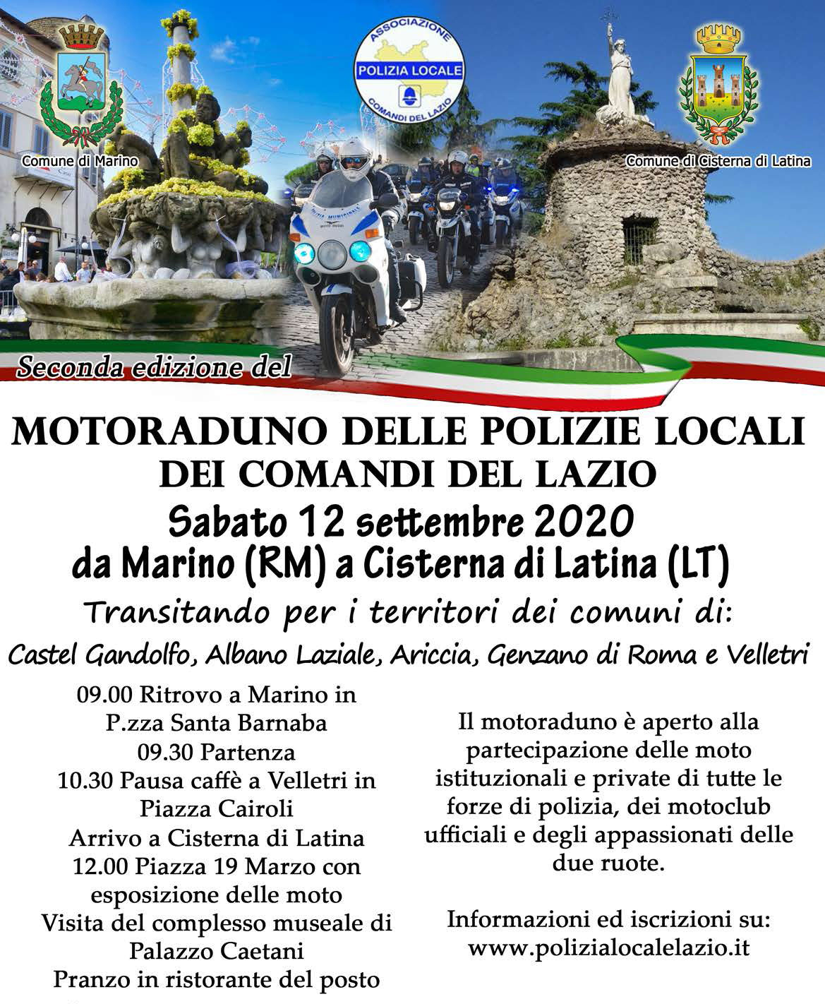 Motoraduno delle Polizie locali dei Comandi del Lazio