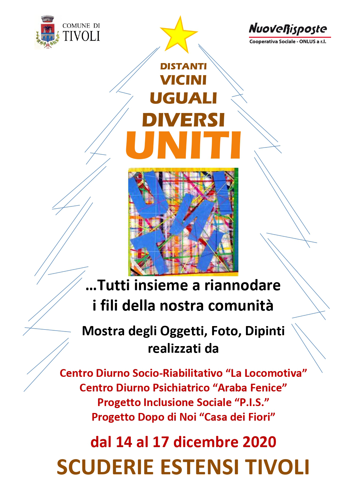 Tivoli, “Distanti, vicini, uguali, uniti” una mostra per riannodare i fili della solidarietà