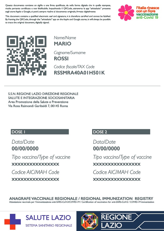 Covid: D’Amato da metà marzo si potrà scaricare il certificato di vaccinazione