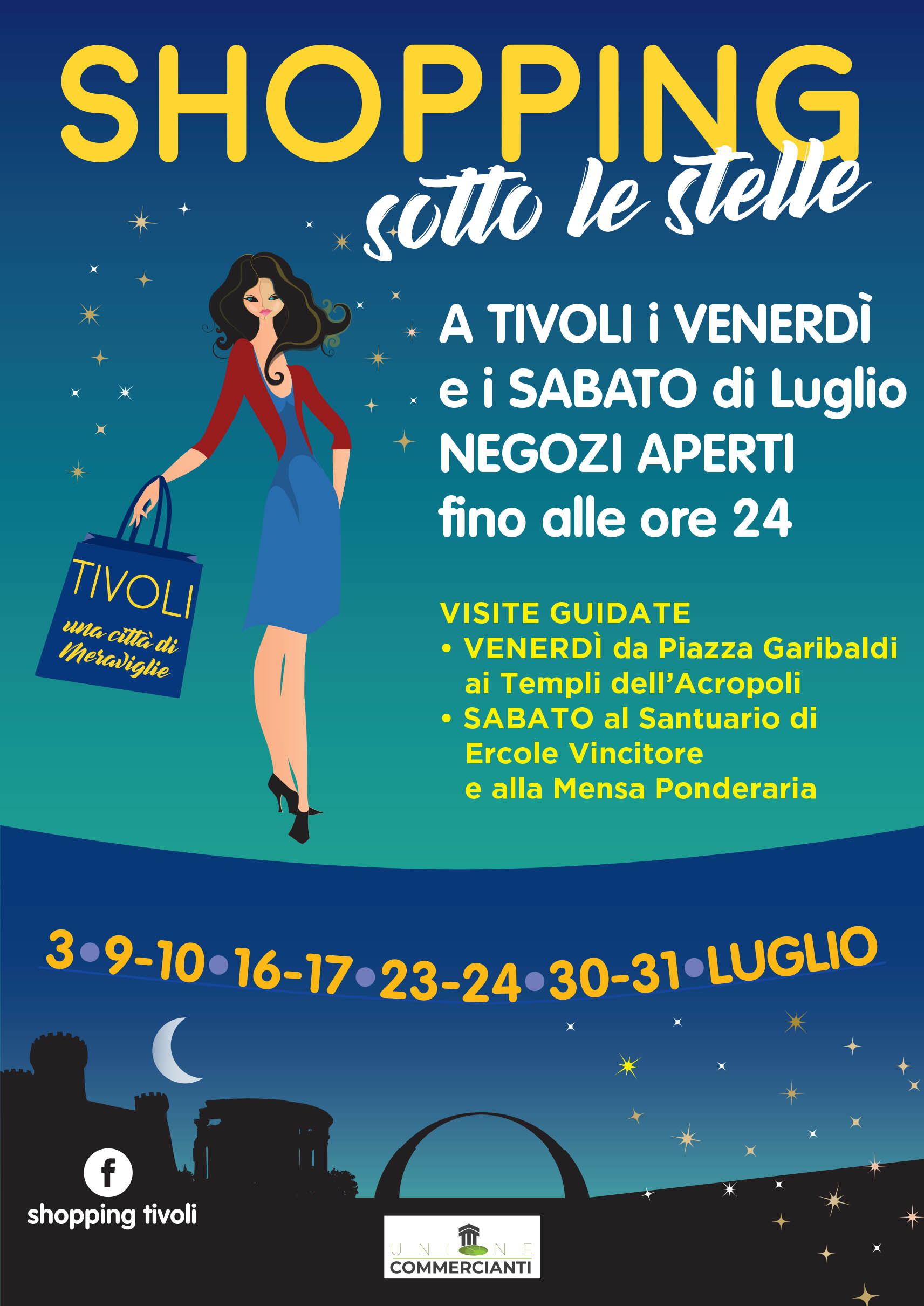 Tivoli: riparte “Shopping sotto le stelle” con visite guidate alla città