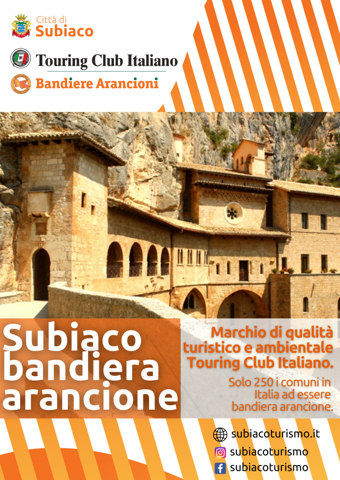 Subiaco ottiene la Bandiera Arancione dal Touring Club Italia