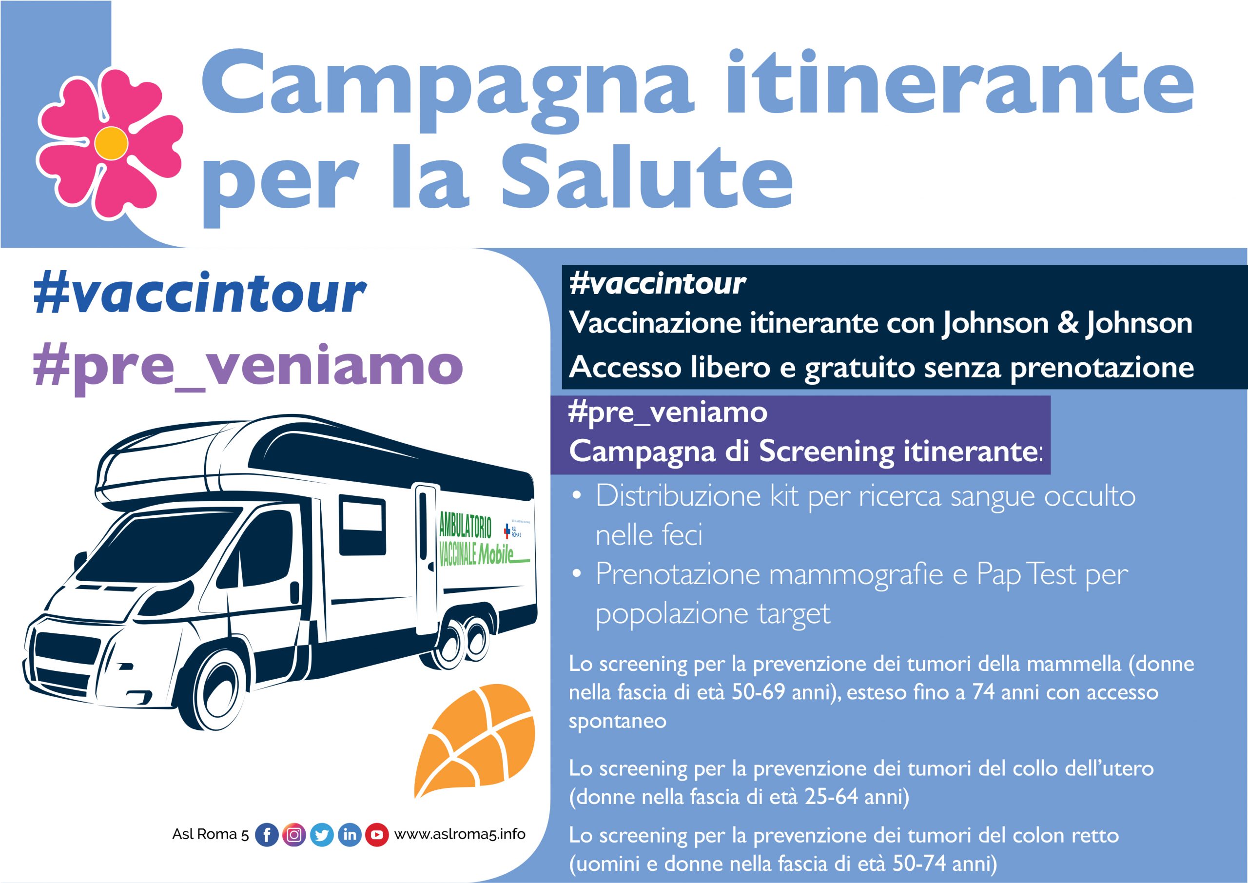 Prosegue in vari comuni  #vaccintour della ASL Roma 5