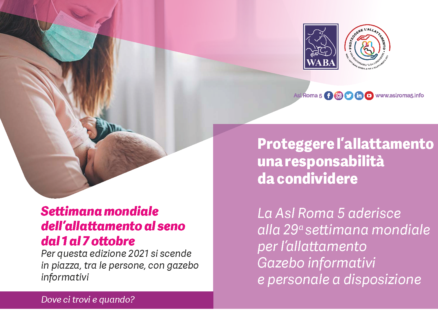 Settimana mondiale per l’allattamento con l’Asl Roma 5