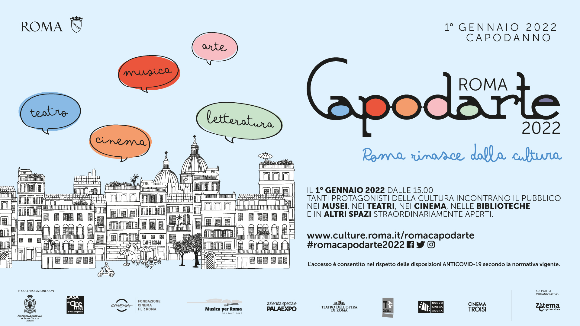 Capodanno: il 1° gennaio Roma rinasce con Capodarte 2022