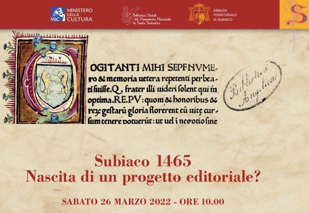 Convegno: Subiaco 1465. Nascita di un progetto editoriale?