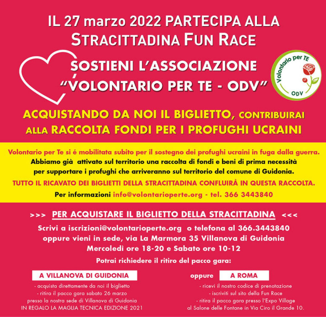 La Stracittadina di Roma si potrà di nuovo correre solidale con Volontario per Te
