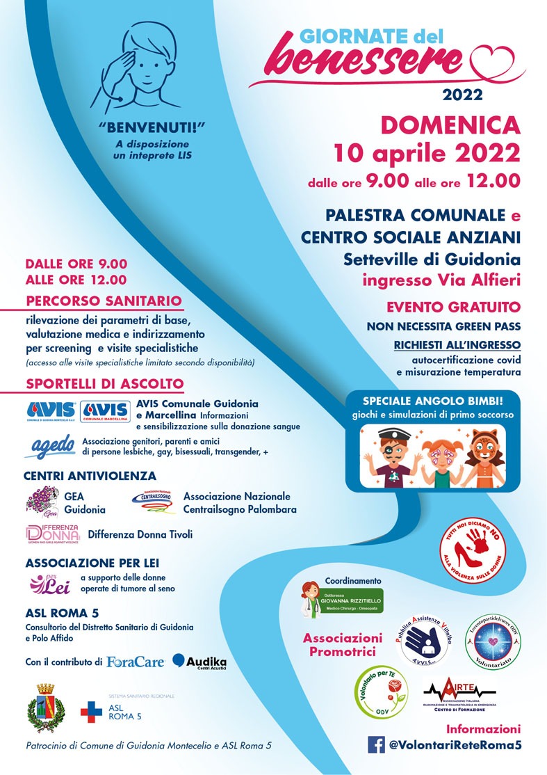 Domenica a Guidonia torna la “Giornata del benessere”, appuntamento dedicato alla prevenzione