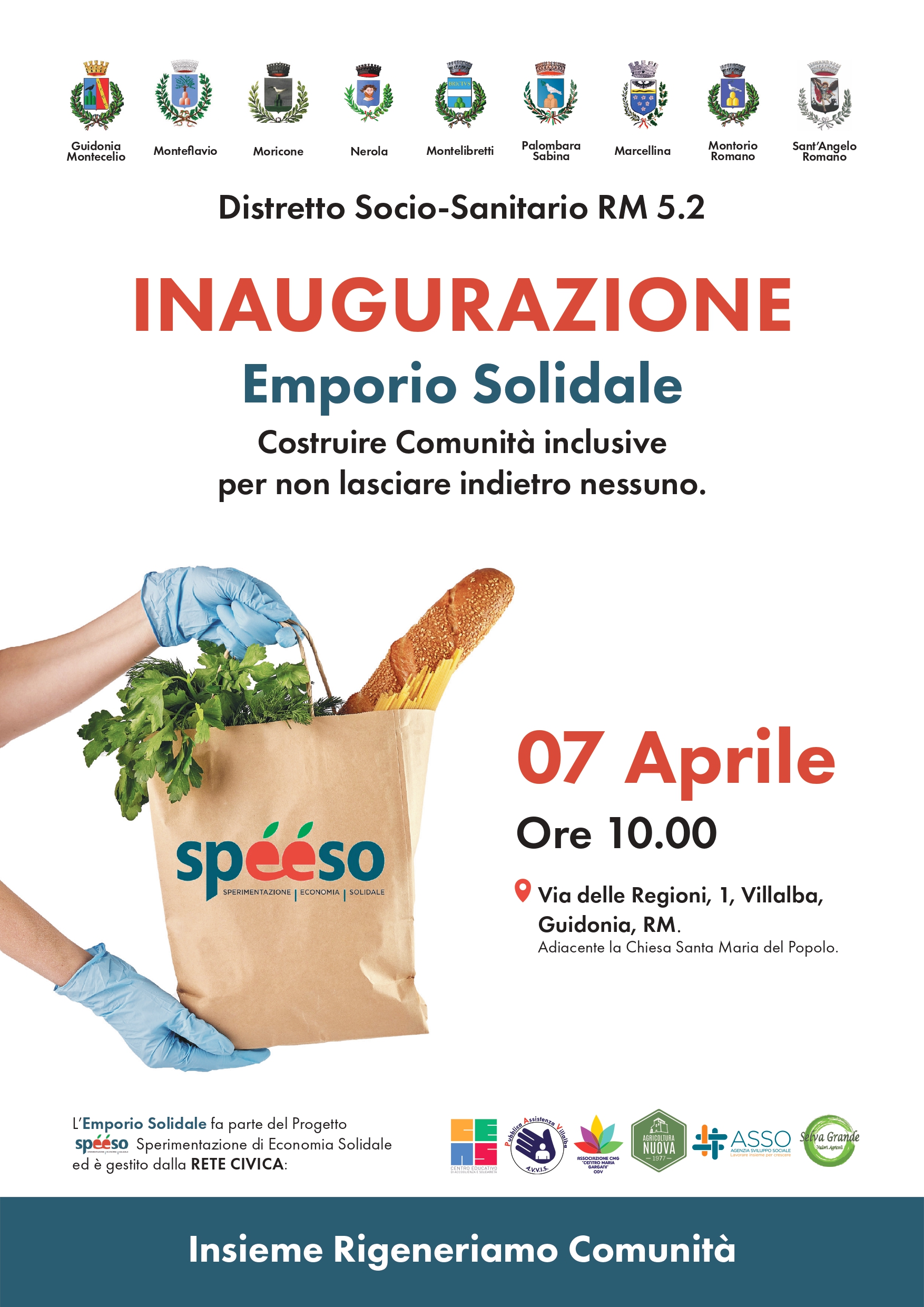 Giovedì 7 aprile inaugurazione dell’emporio solidale di Guidonia Montecelio