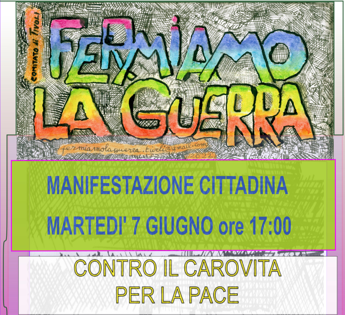 Fermiamo la guerra: in piazza martedì a Tivoli