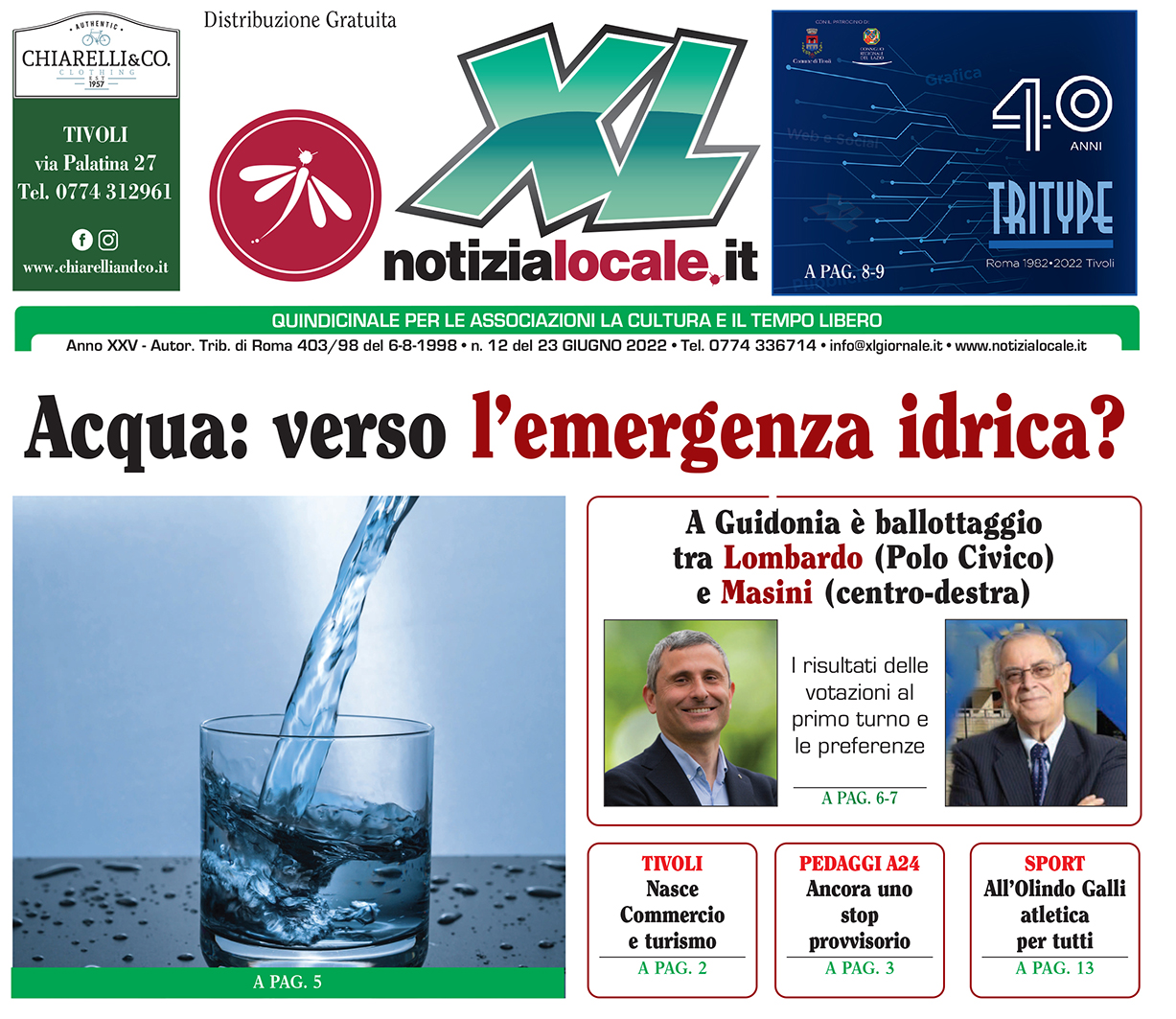 XLGIORNALE in distribuzione il n. 12 del 23 giugno