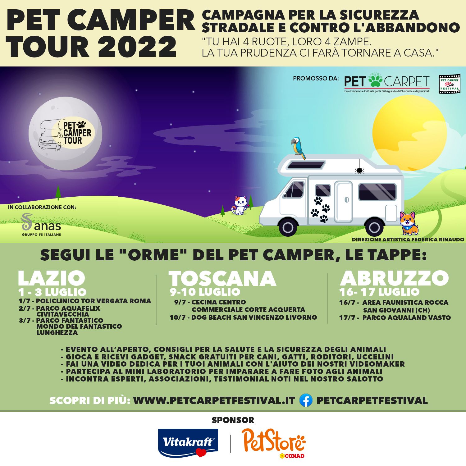 “Pet Camper Tour” campagna di sensibilizzazione in difesa degli animali
