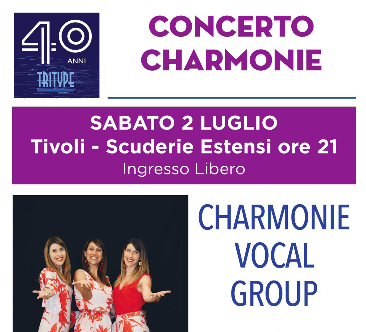 “Charmonie Vocal Group” stasera alle Scuderie Estensi per i 40 anni della Tritype
