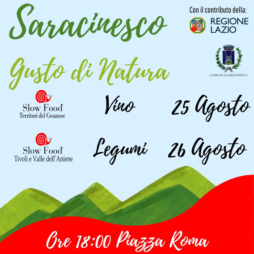 Saracinesco gusto di natura: gli appuntamenti Slow Food