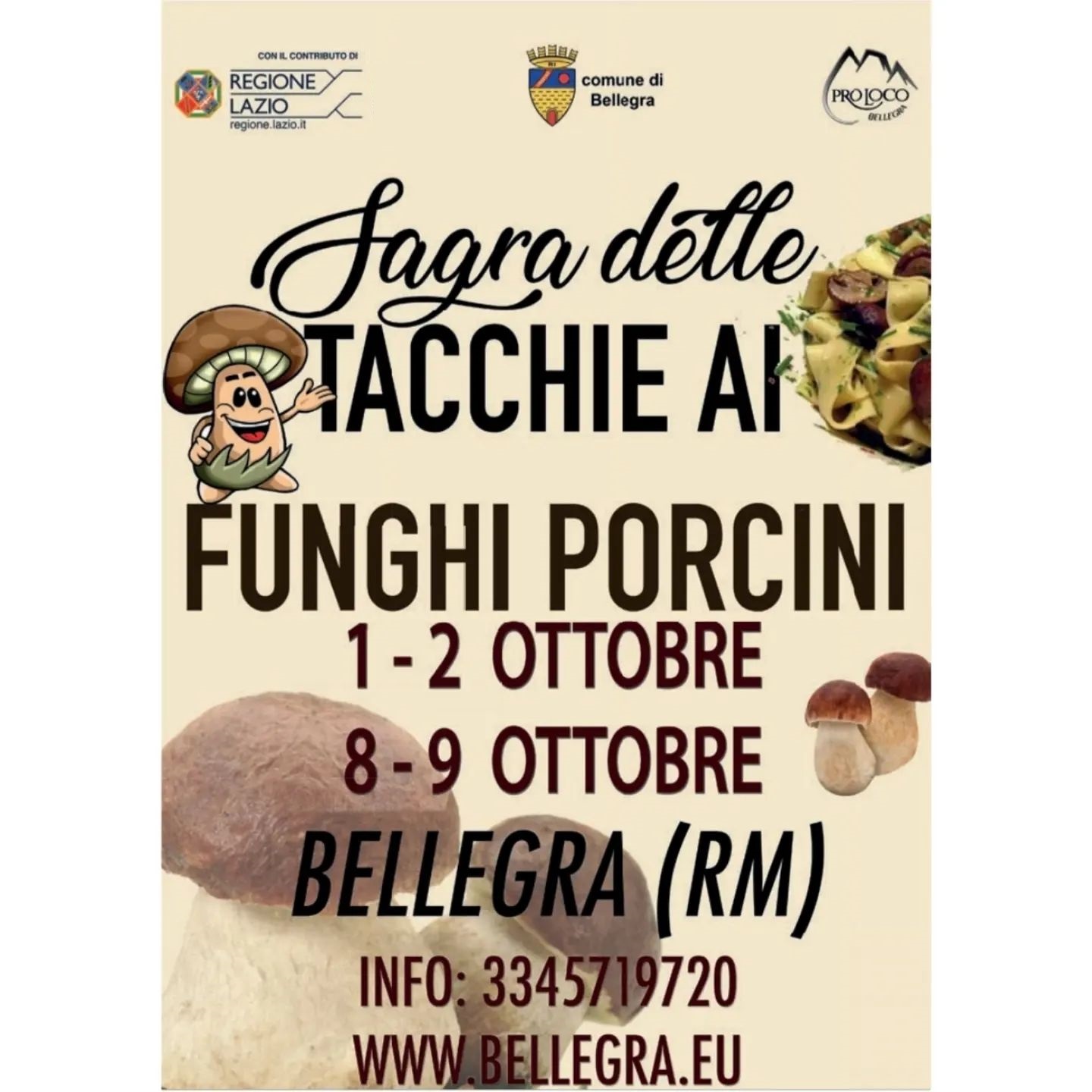Bellegra: doppio week end per la “Sagra delle tacchie ai funghi porcini”