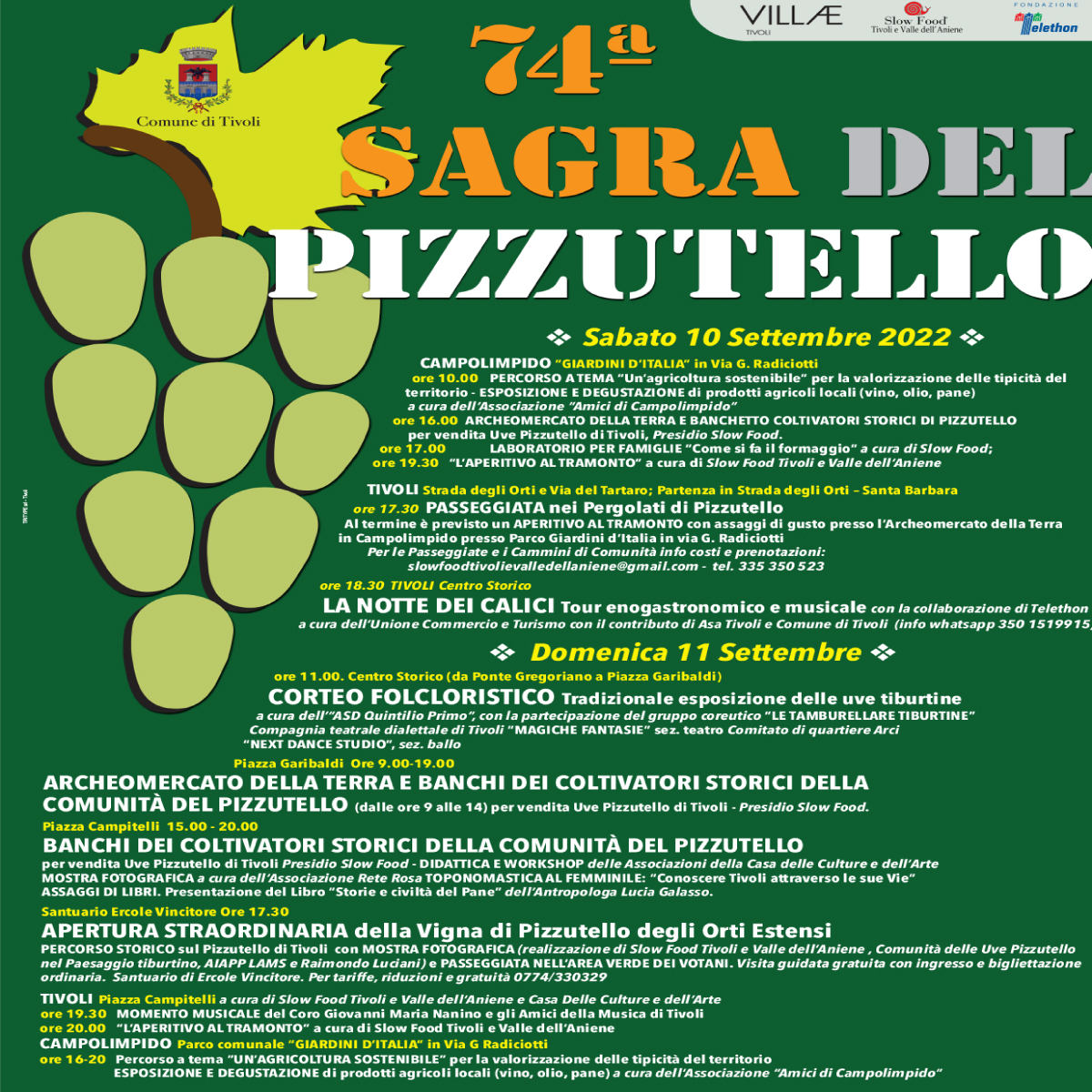 74esima edizione della Sagra del Pizzutello a Tivoli