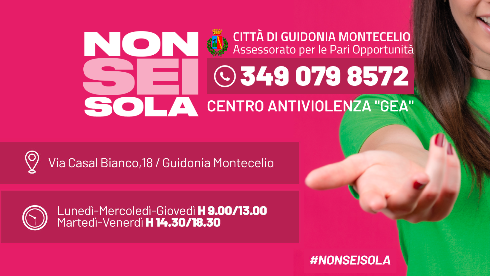 Guidonia Montecelio: campagna informativa per aiutare e sostenere le donne vittime di violenza