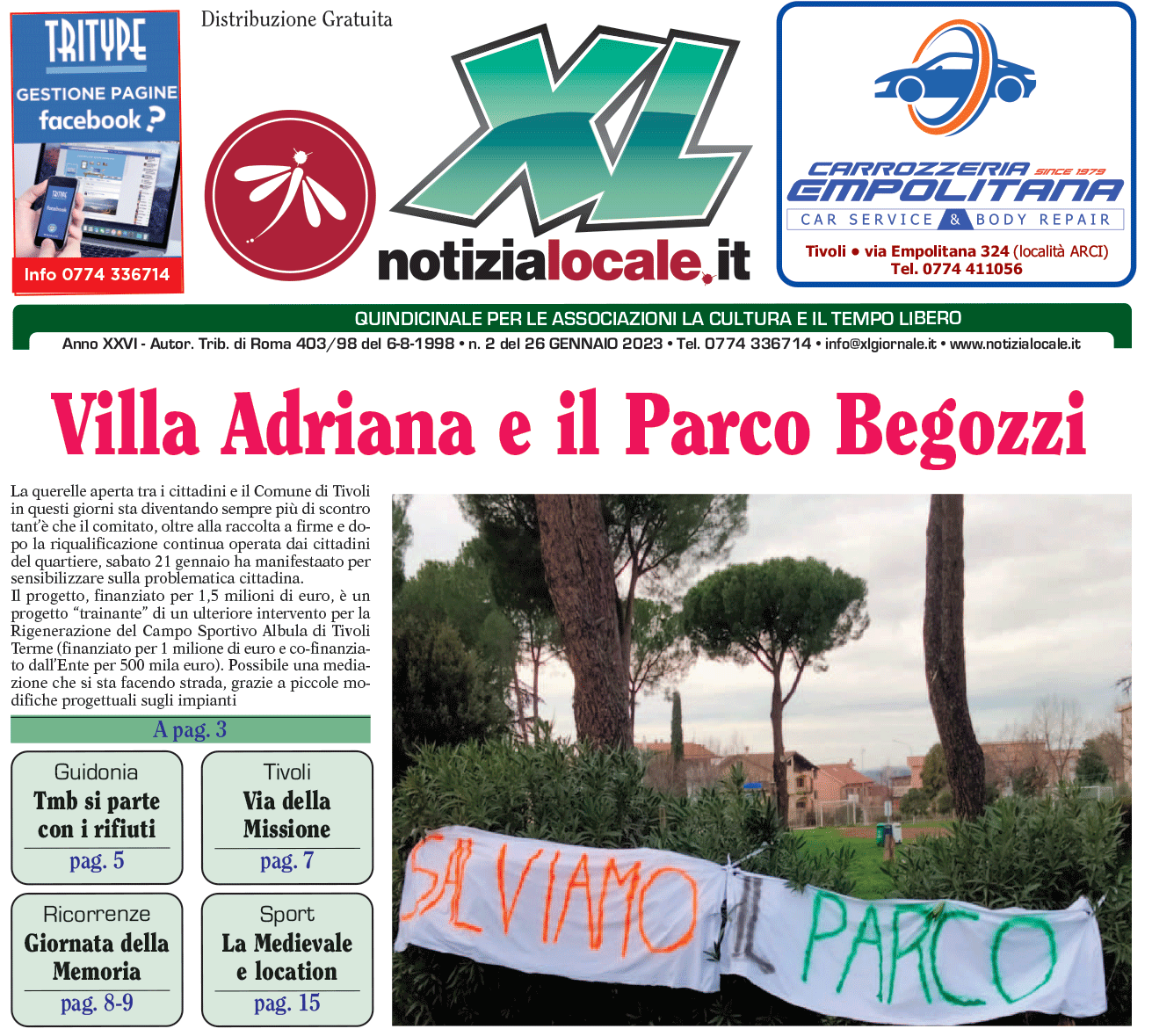 XLGIORNALE in distribuzione il n. 2 del 26 gennaio 2023