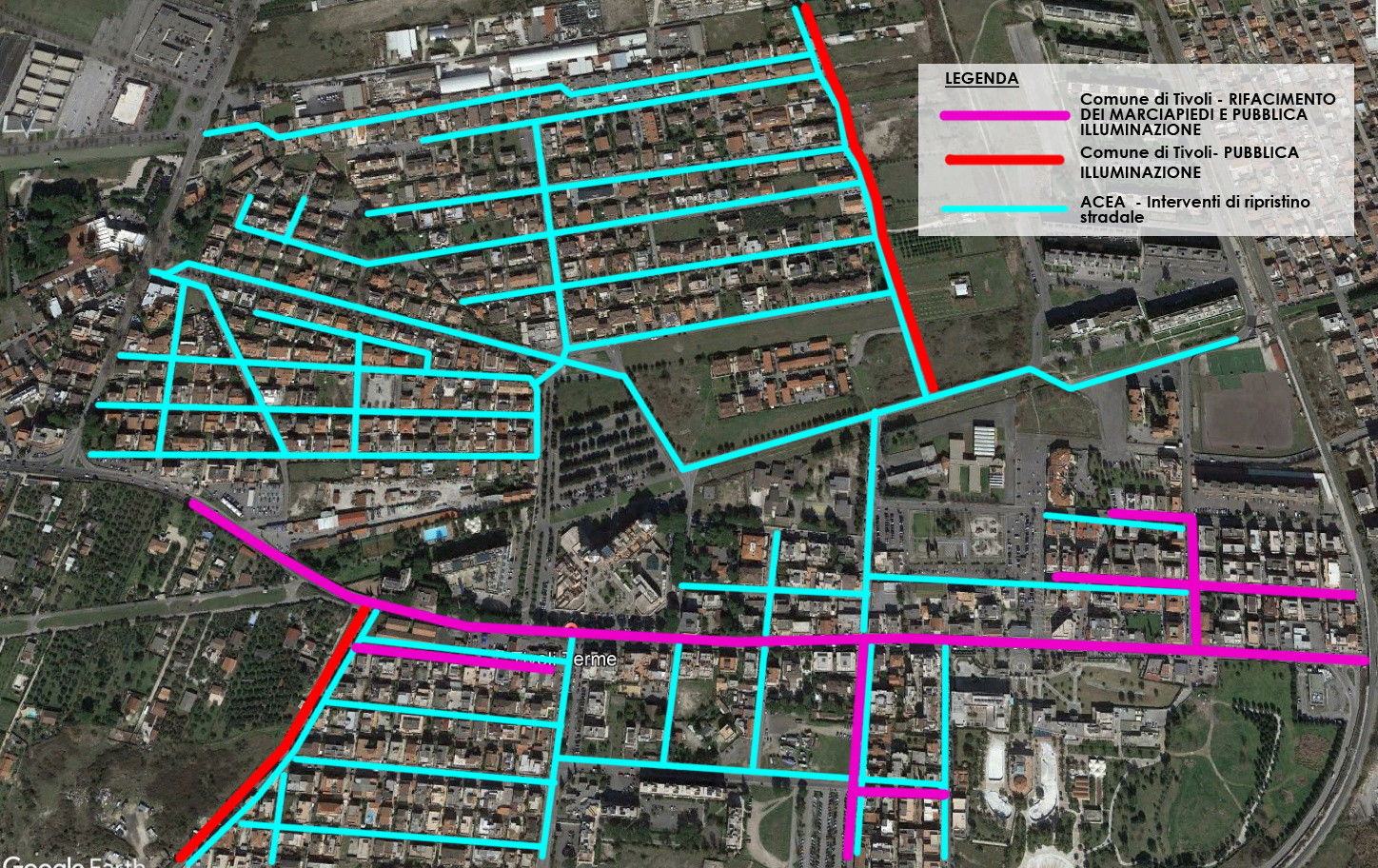 Tivoli Terme: bando gara per lavori su marciapiedi ed illuminazione pubblica