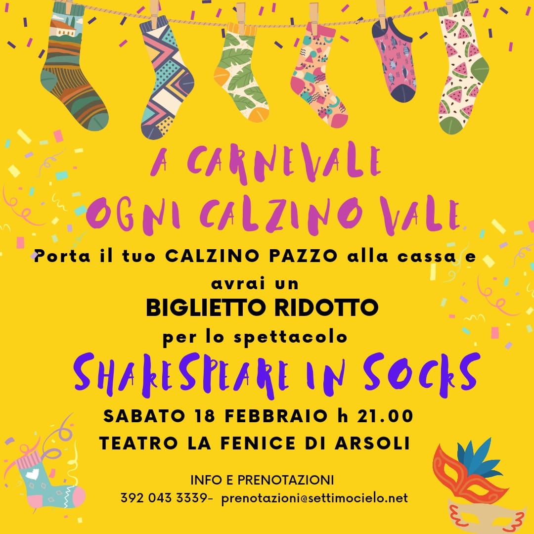 Arsoli: al teatro La Fenice in compagnia di calzini