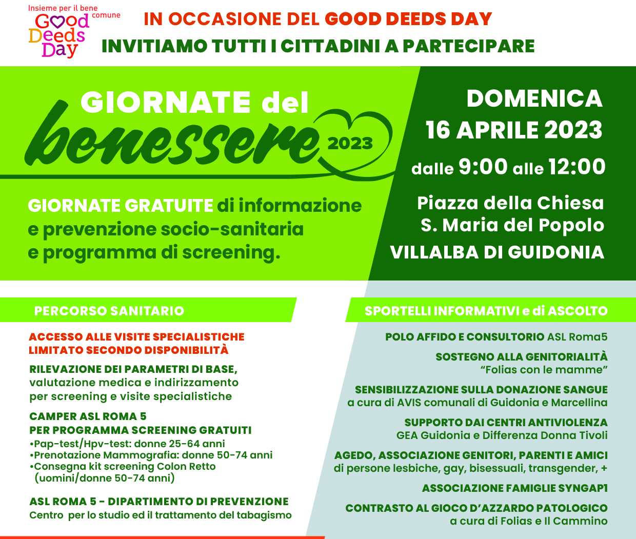 Villalba di Guidonia: Giornata del Benessere: RINVIATA