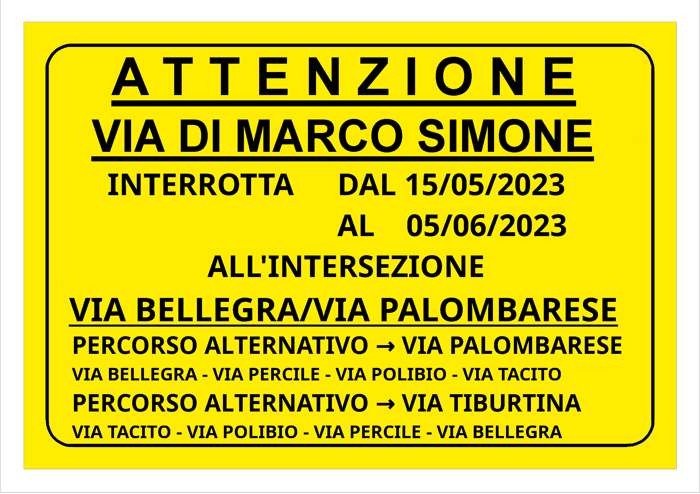 Guidonia: disagi alla viabilità per chiusura in via di Marco Simone