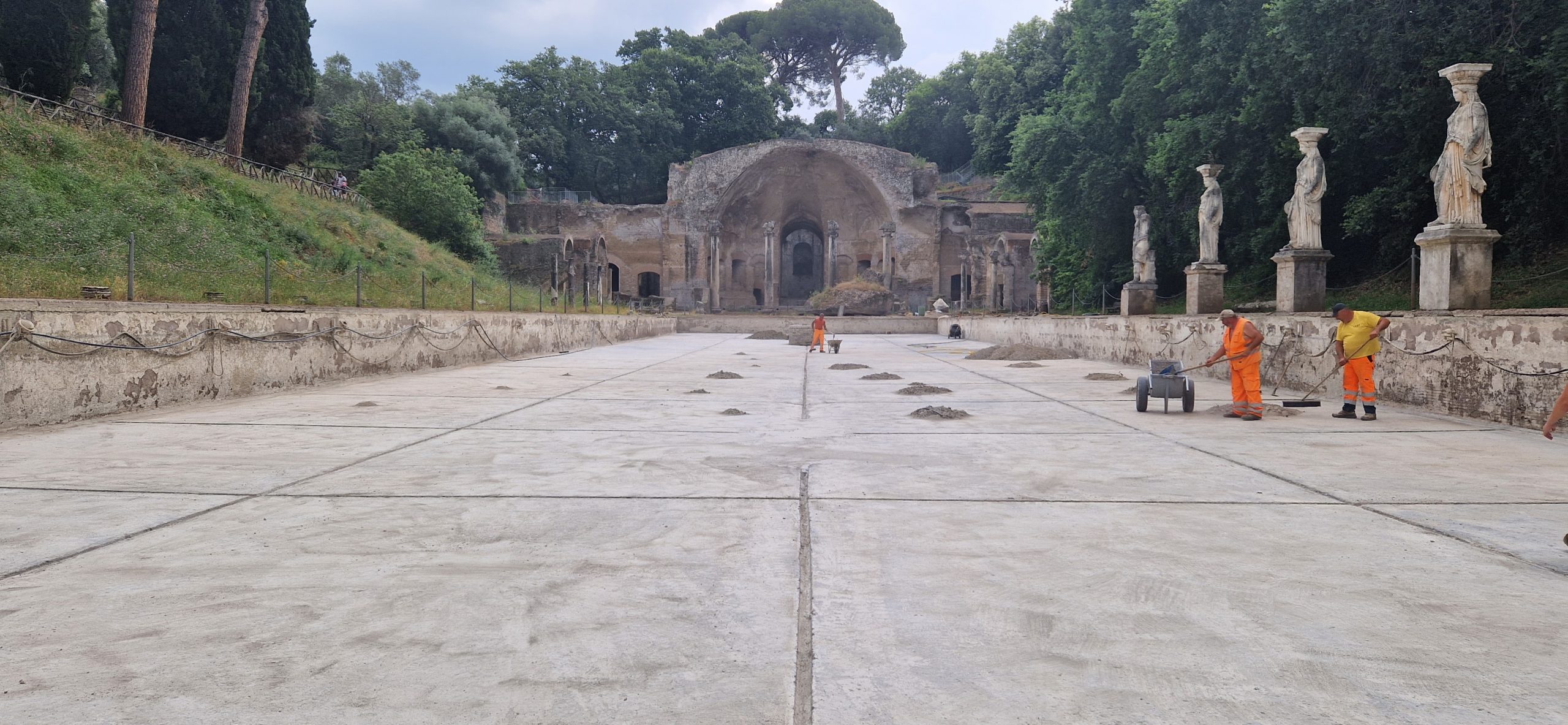 Il cantiere della vasca del Canopo a Villa Adriana visitabile il 10 luglio