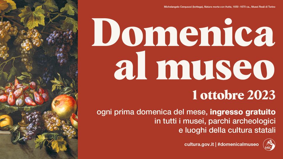 Il 1° ottobre torna #domenicalmuseo